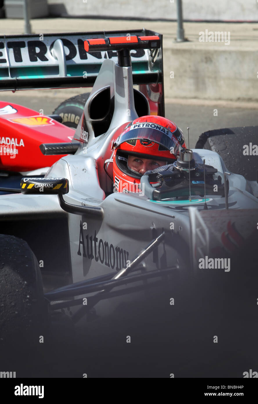 Michael Schumacher at the end of British Grand Prix at Silverstone 11th