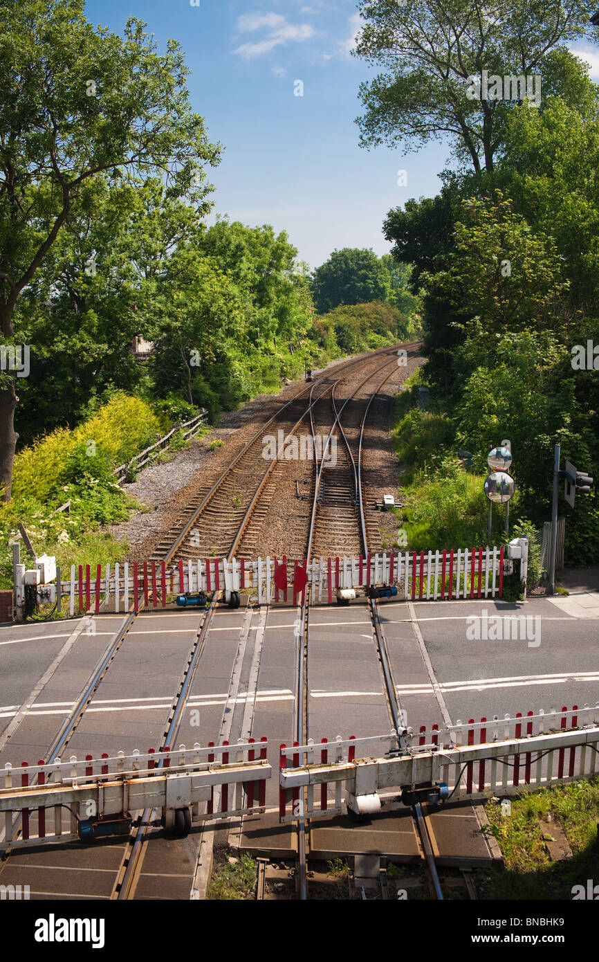 Level Crossing open to road traffic on Station Road in Billingham Stock