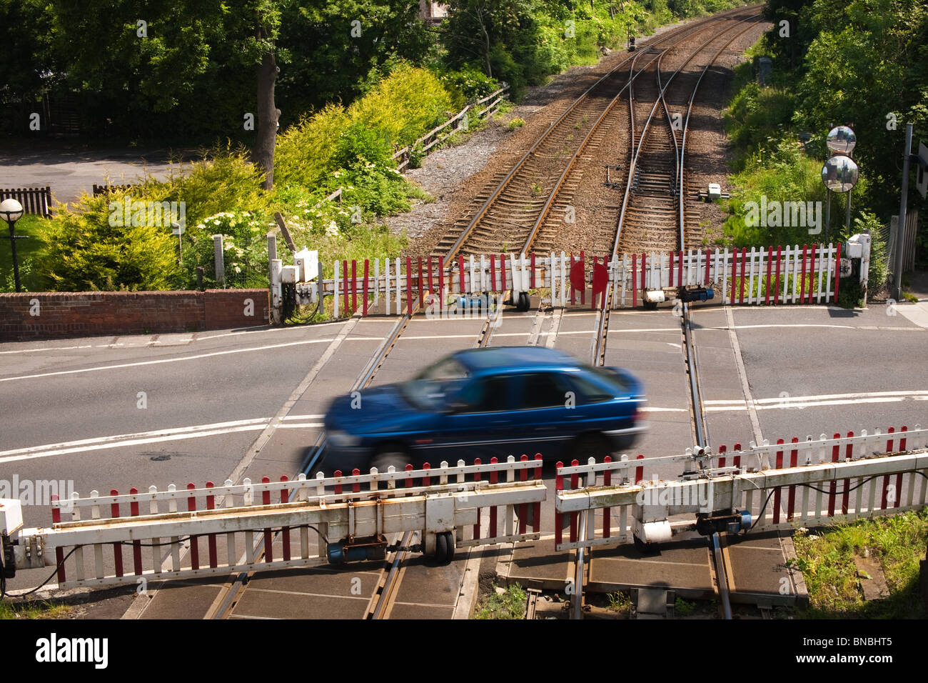 Level Crossing open to road traffic on Station Road in Billingham Stock
