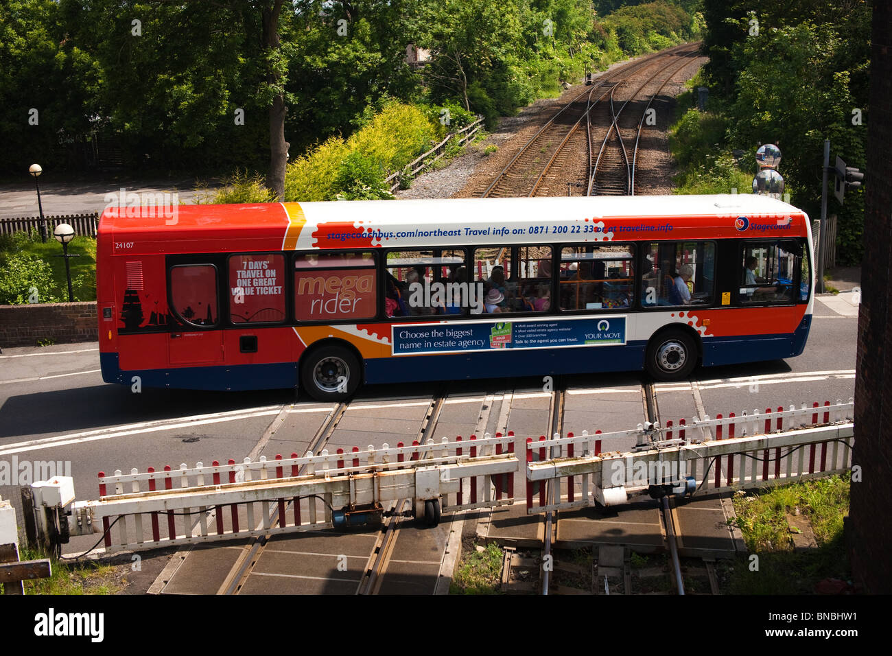 Level Crossing open to road traffic on Station Road in Billingham Stock