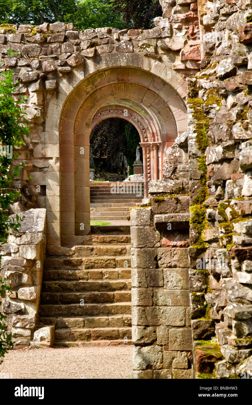 Dryburgh Abbey, romantic ruins in the Scottish Borders Stock Photo