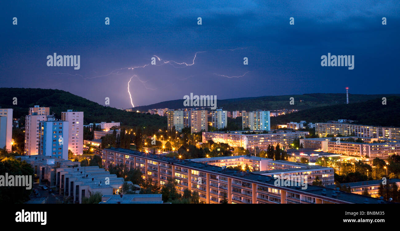 bold over the night Bratislava Stock Photo