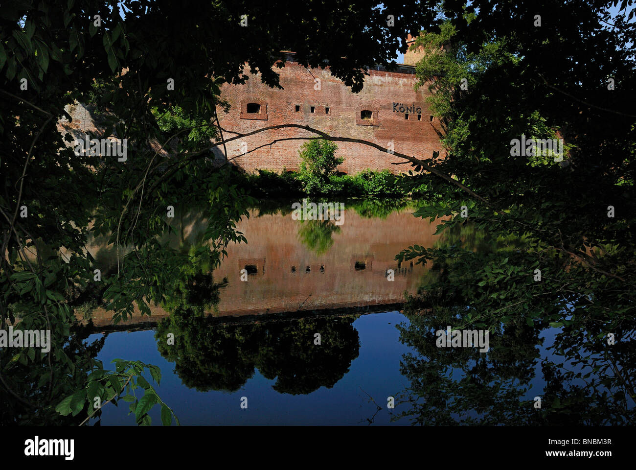 Spandau Citadel, Bastion Koenig and moat, Renaissance fortress, Spandau, Berlin, Germany, Europe Stock Photo
