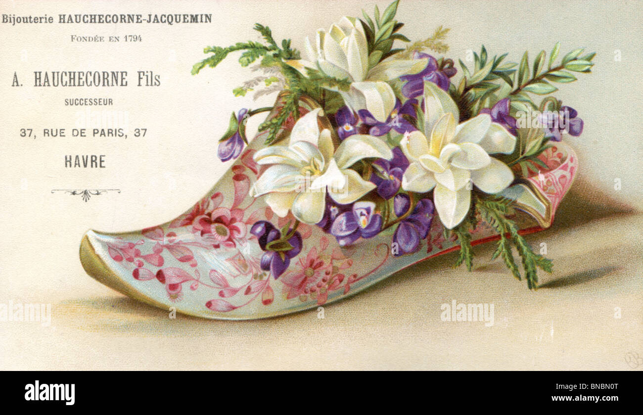 Gardenia in a Ladies Shoe Stock Photo