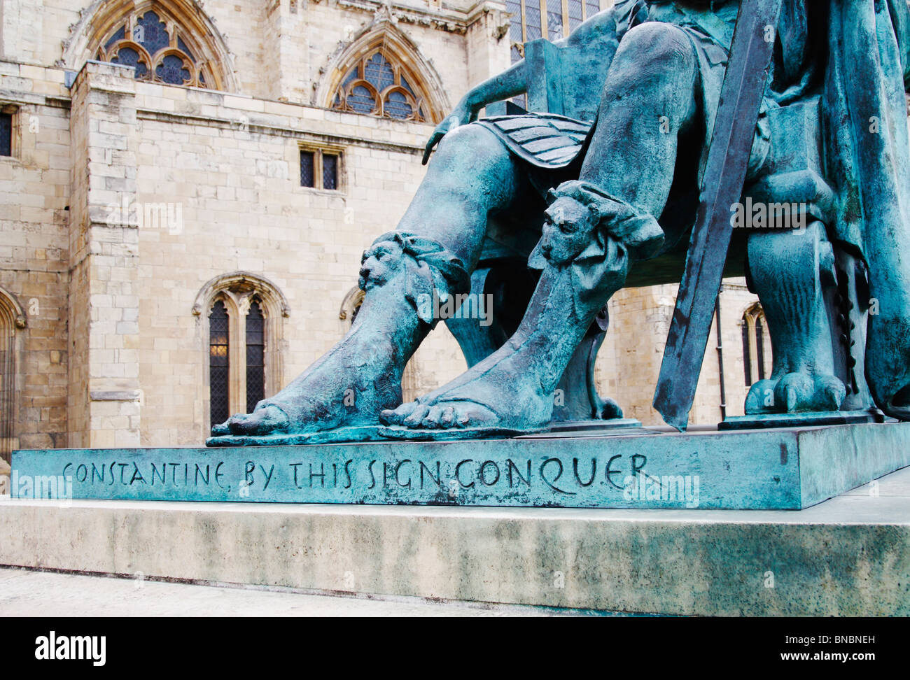 Statue of Emperor Constantine outside York Minster Stock Photo Alamy