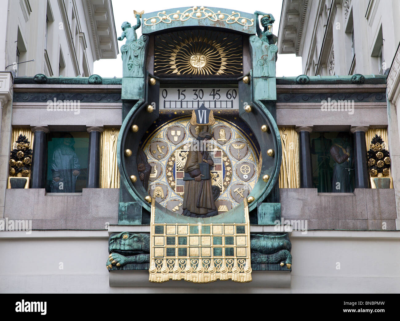 Vienna towerclock Stock Photo Alamy