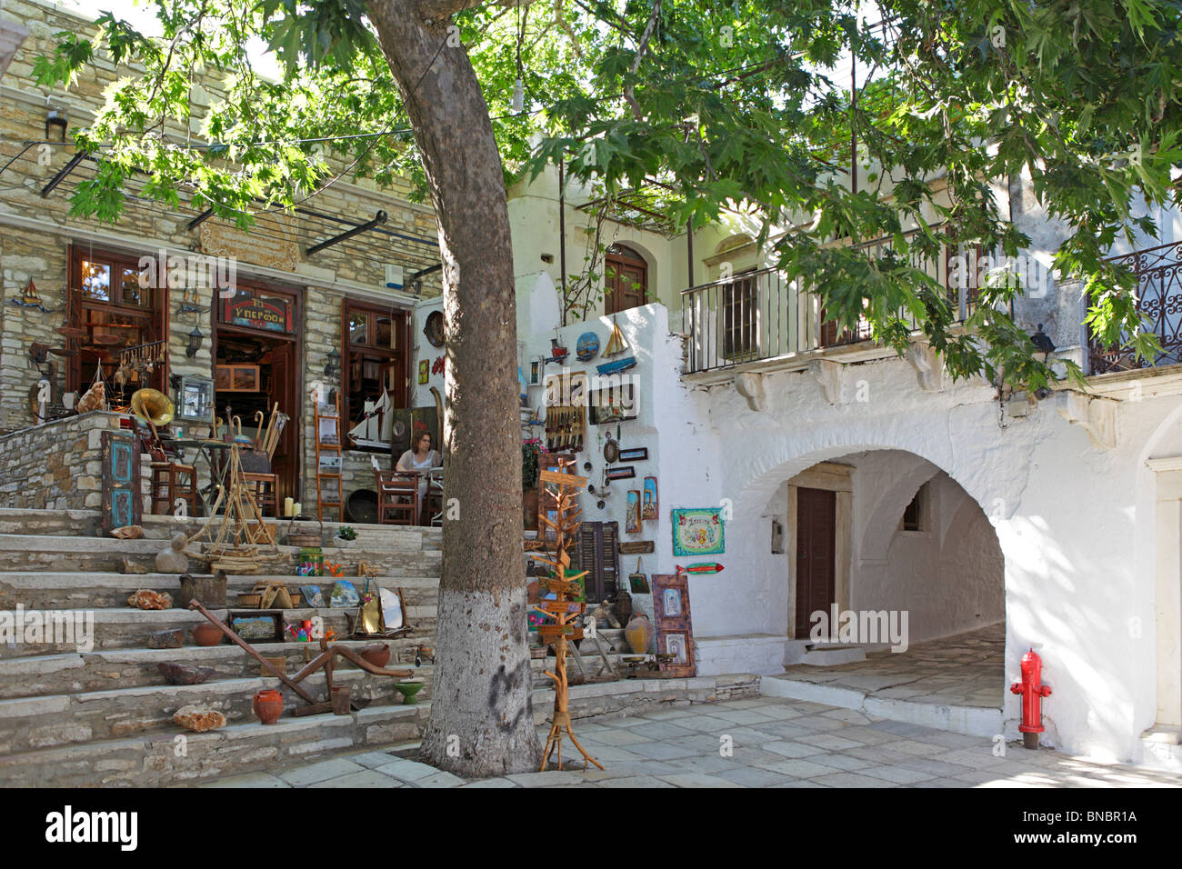 mountain village Apeiranthos, Island of Naxos, Cyclades, Aegean Islands, Greece Stock Photo