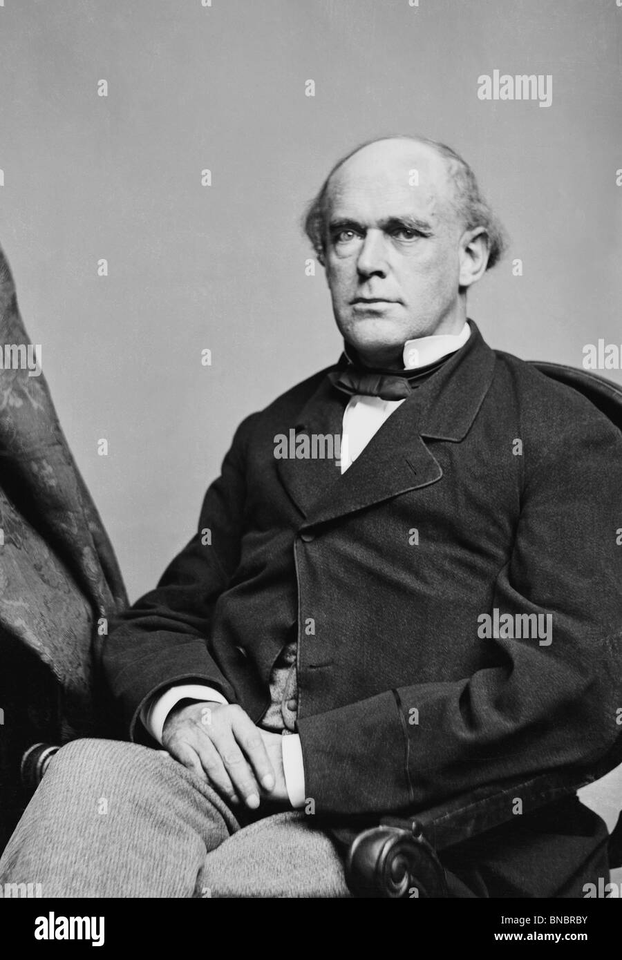 Portrait photo c1860s of Salmon P Chase (1808 - 1873) - US Treasury Secretary (1861 - 1864) and US Chief Justice (1864 - 1873). Stock Photo
