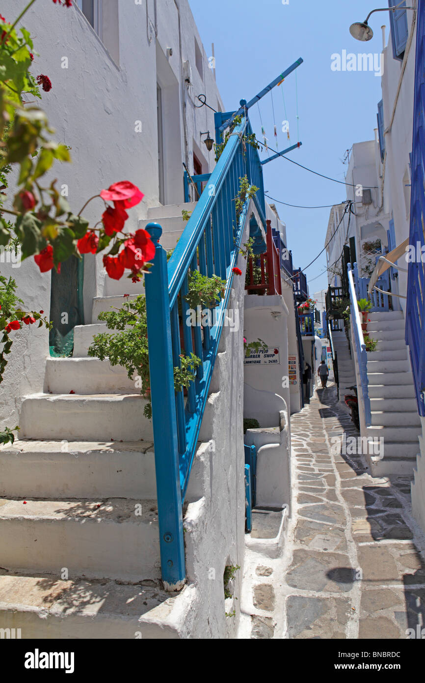 Kastro Quarter, Mykonos Town, Mykonos Island, Cyclades, Aegean Islands, Greece Stock Photo