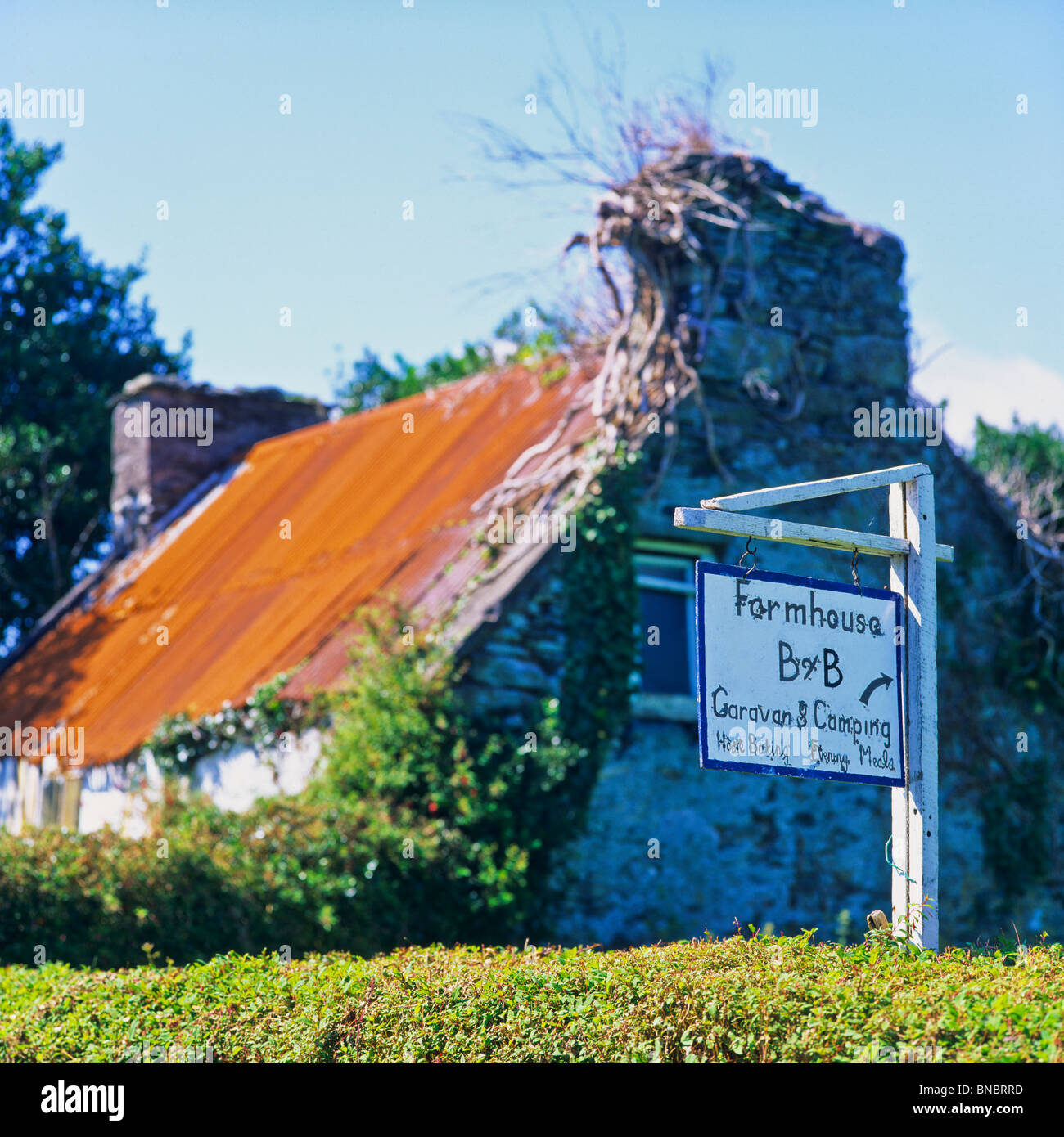 Farmhouse bed and breakfast sign, caravan, camping, home baking, meals