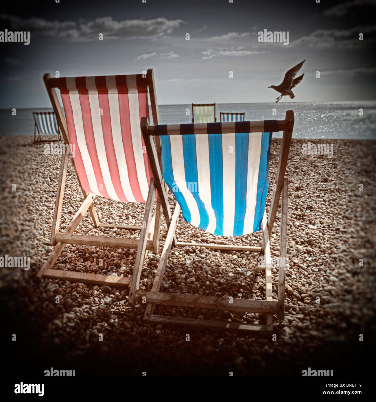 Deck chairs, Brighton, Sussex, Britain Stock Photo Alamy