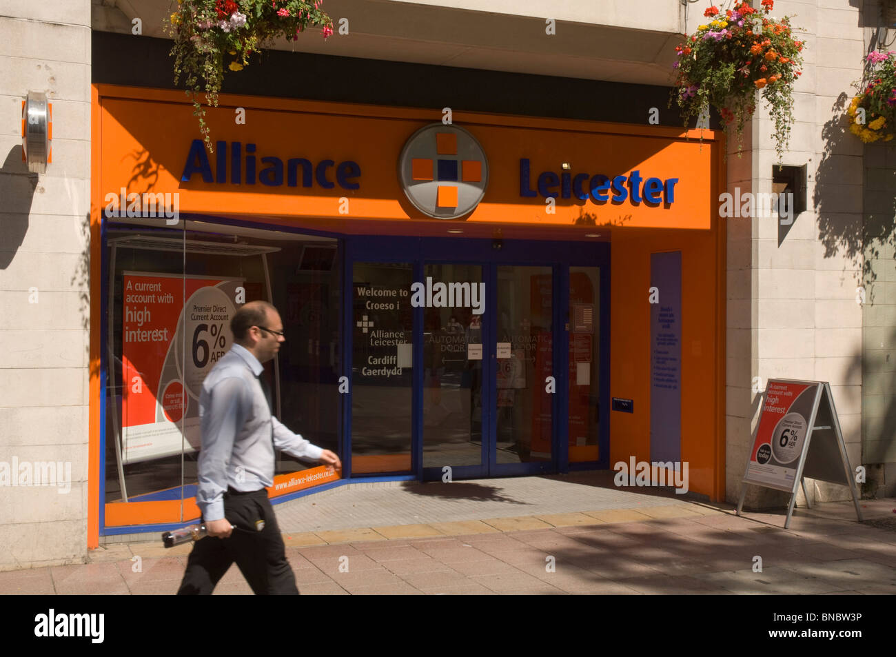 Alliance and Leicester, Queen Street, Cardiff, Wales, UK, Europe Stock