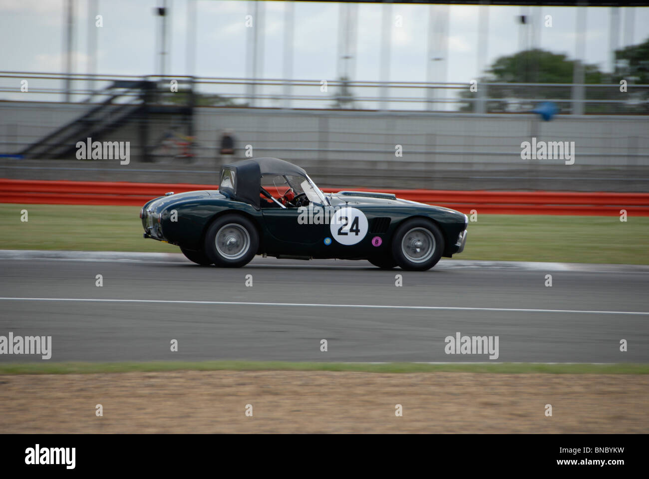 Green AC Cobra racing car Siverstone racetrack UK Stock Photo Alamy