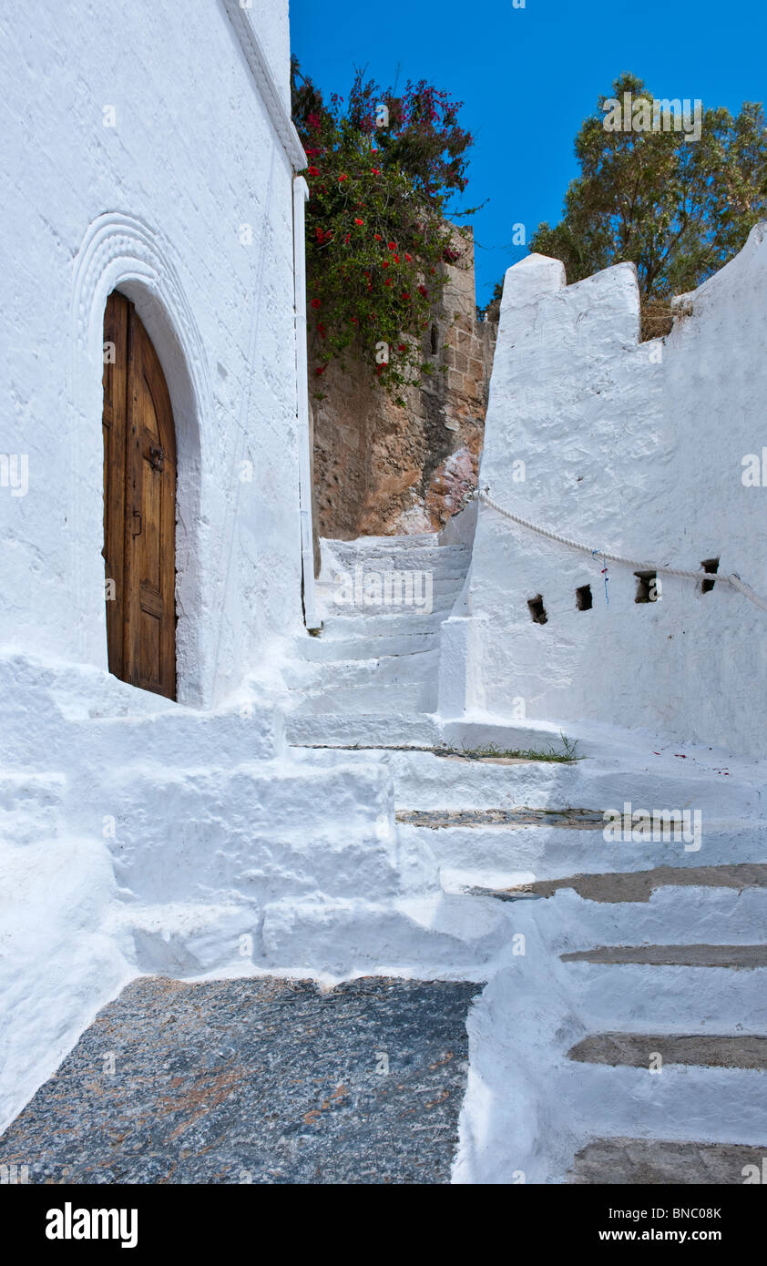 Greece, Dodecanese, Rhodes, the Akra Lindos village Stock Photo