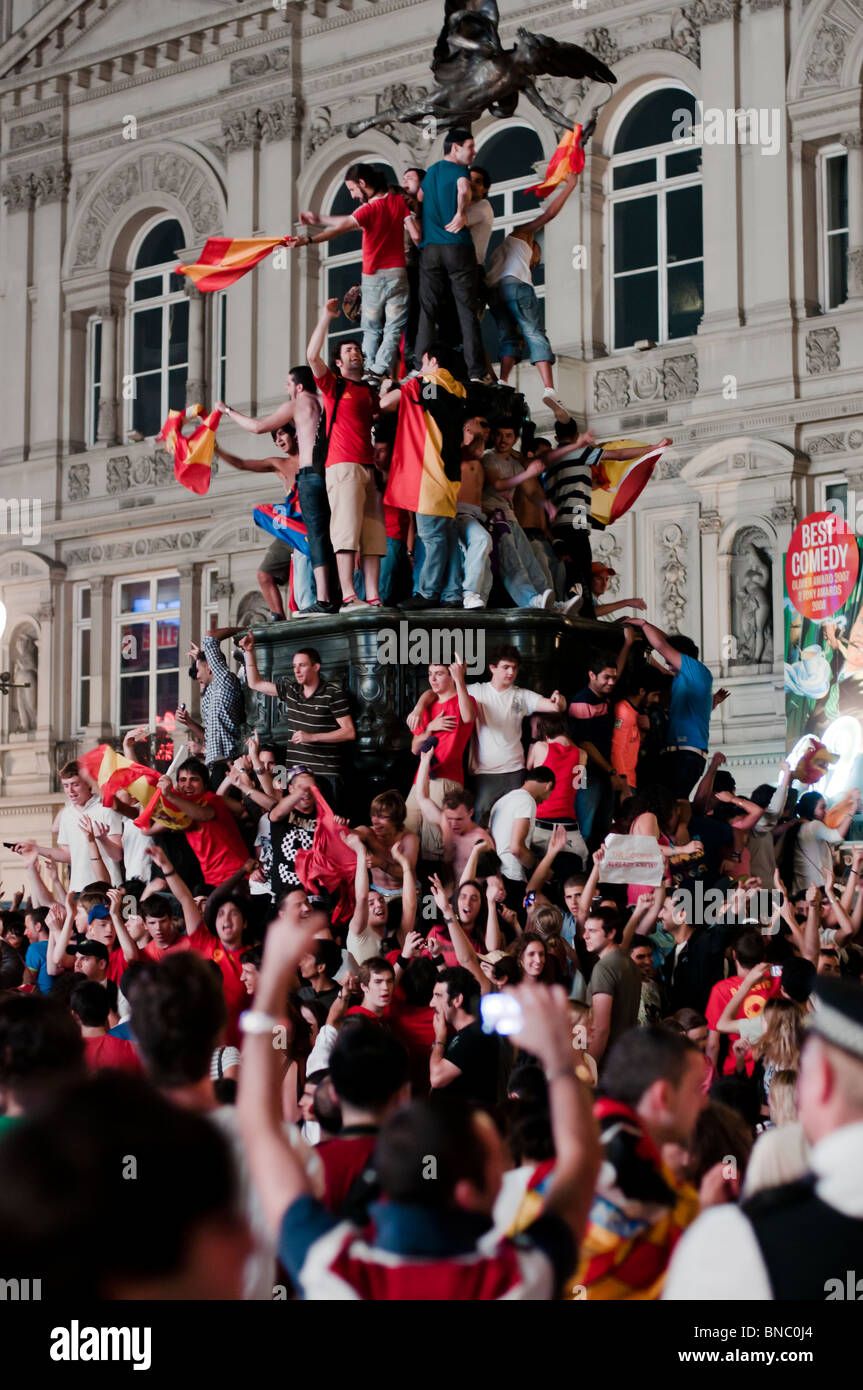 Spanish Celebrations following 2010 World Cup Final Win Stock Photo