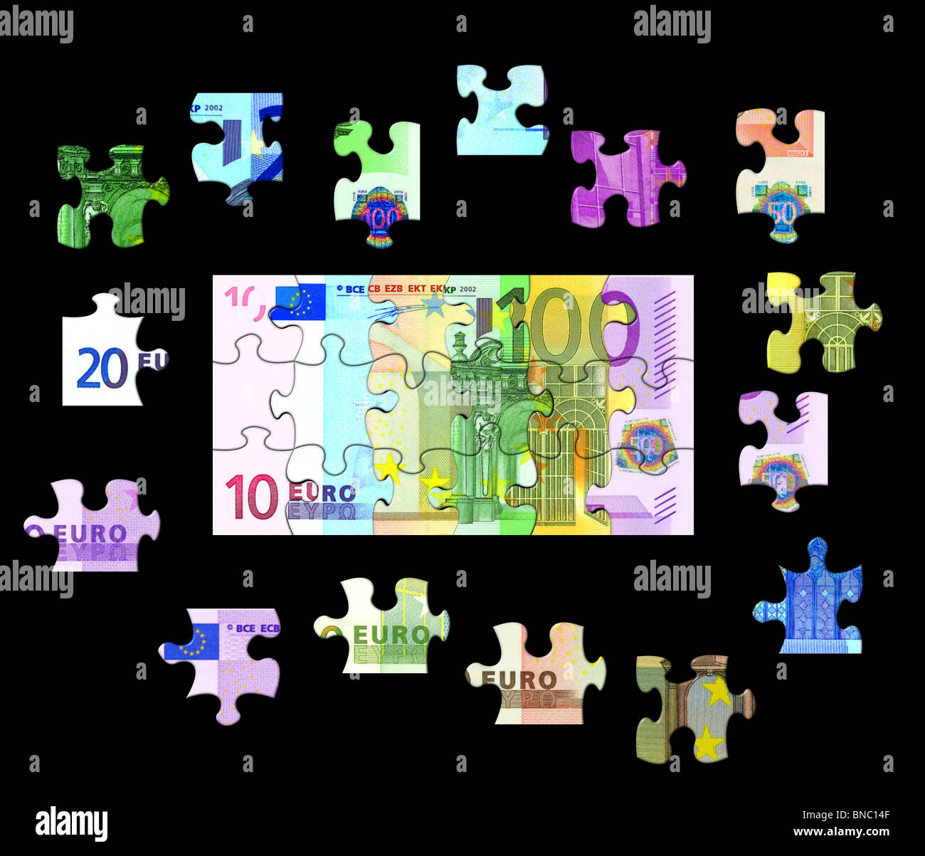 Euro Banknote Puzzle Stock Photo - Alamy