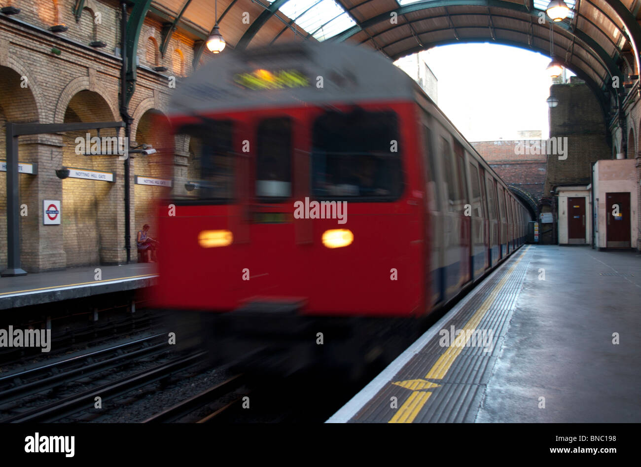 London Underground train at Notting Hill Gate station Stock Photo Alamy