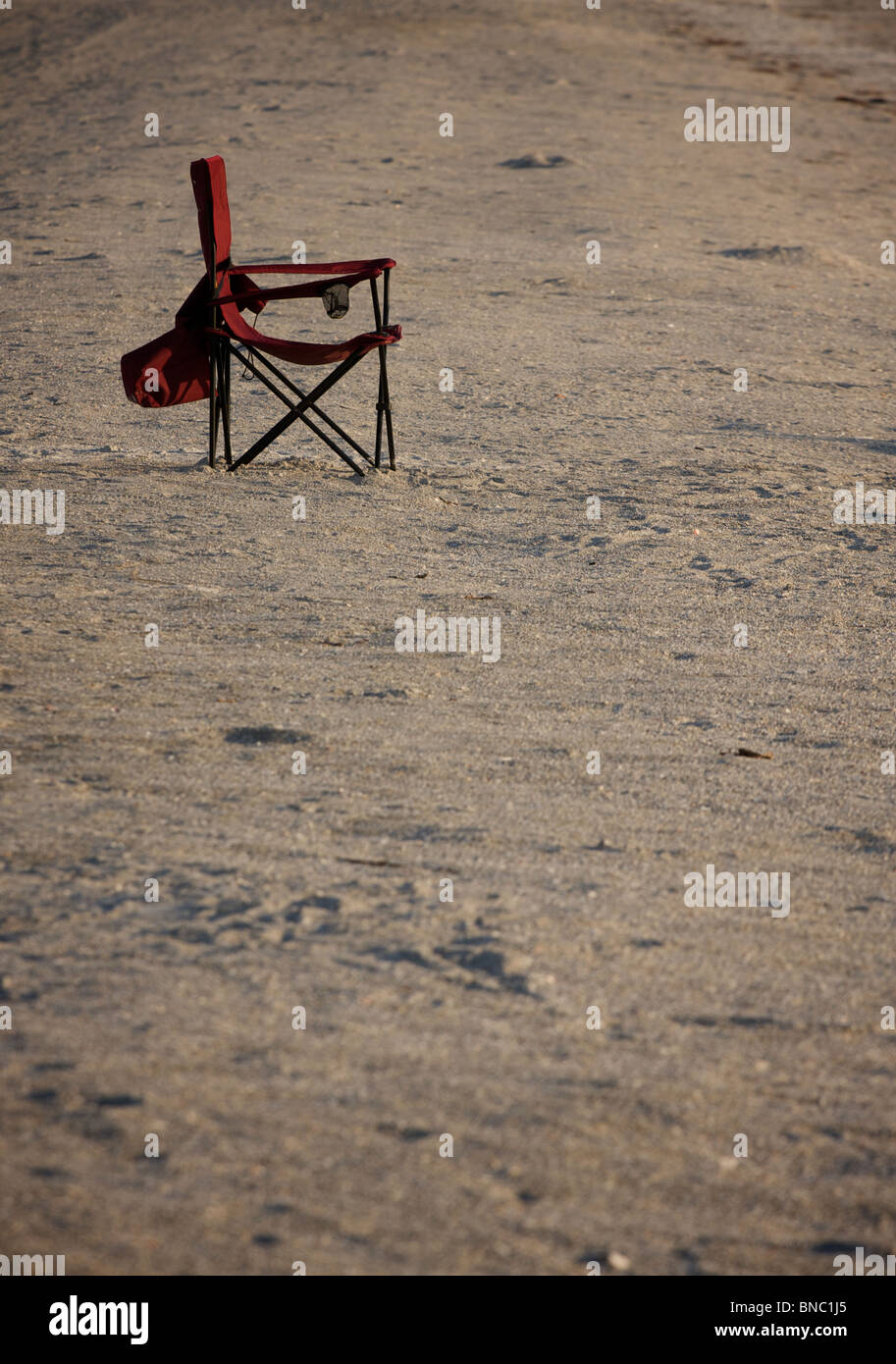 Empty beach chair Stock Photo Alamy