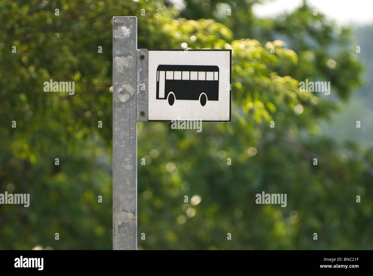 Bus stand sign Stock Photo