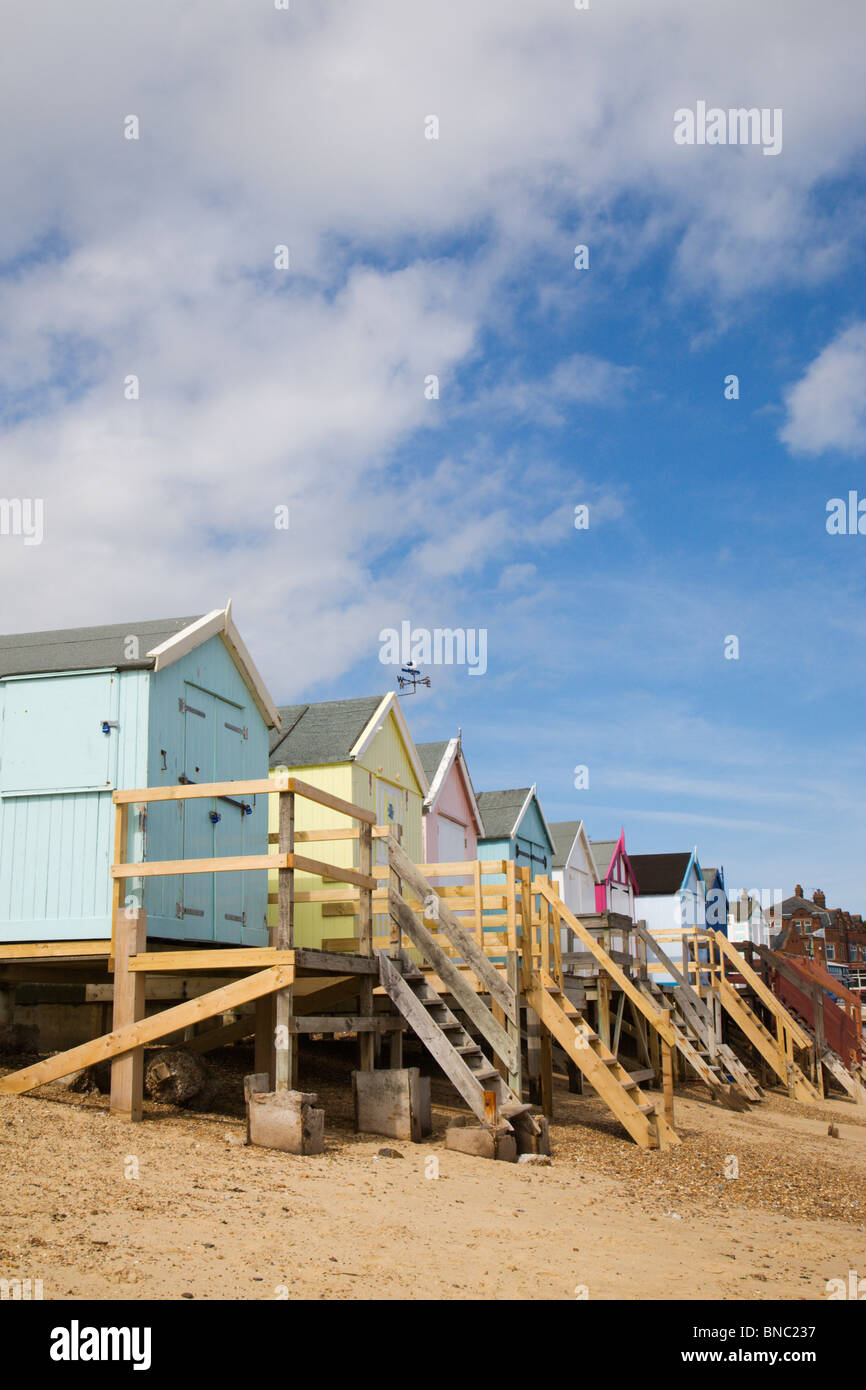 Beach Huts on Felixstowe beach in Suffolk, England Stock Photo Alamy