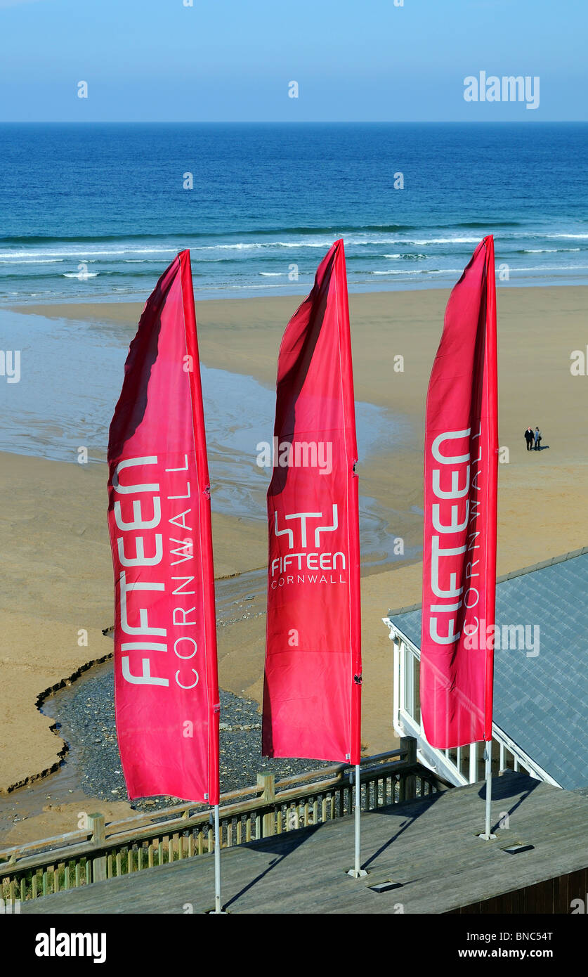 one of  ' Jamie Olivers '  ' Fifteen '  restaurants, this one is at Watergate bay near newquay in cornwall, uk Stock Photo