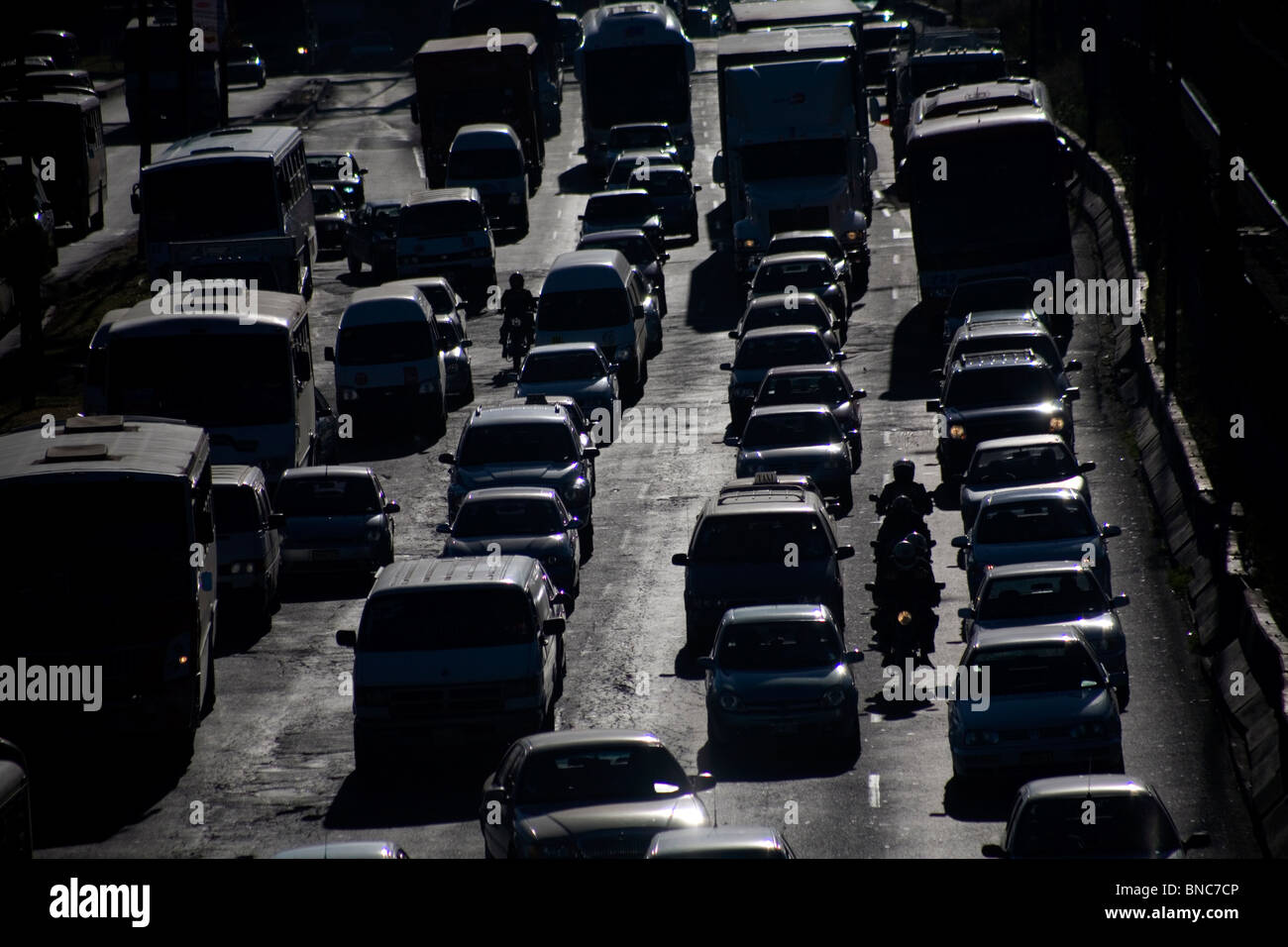 Cars traffic jam in Mexico City, December 3, 2009 Stock Photo Alamy