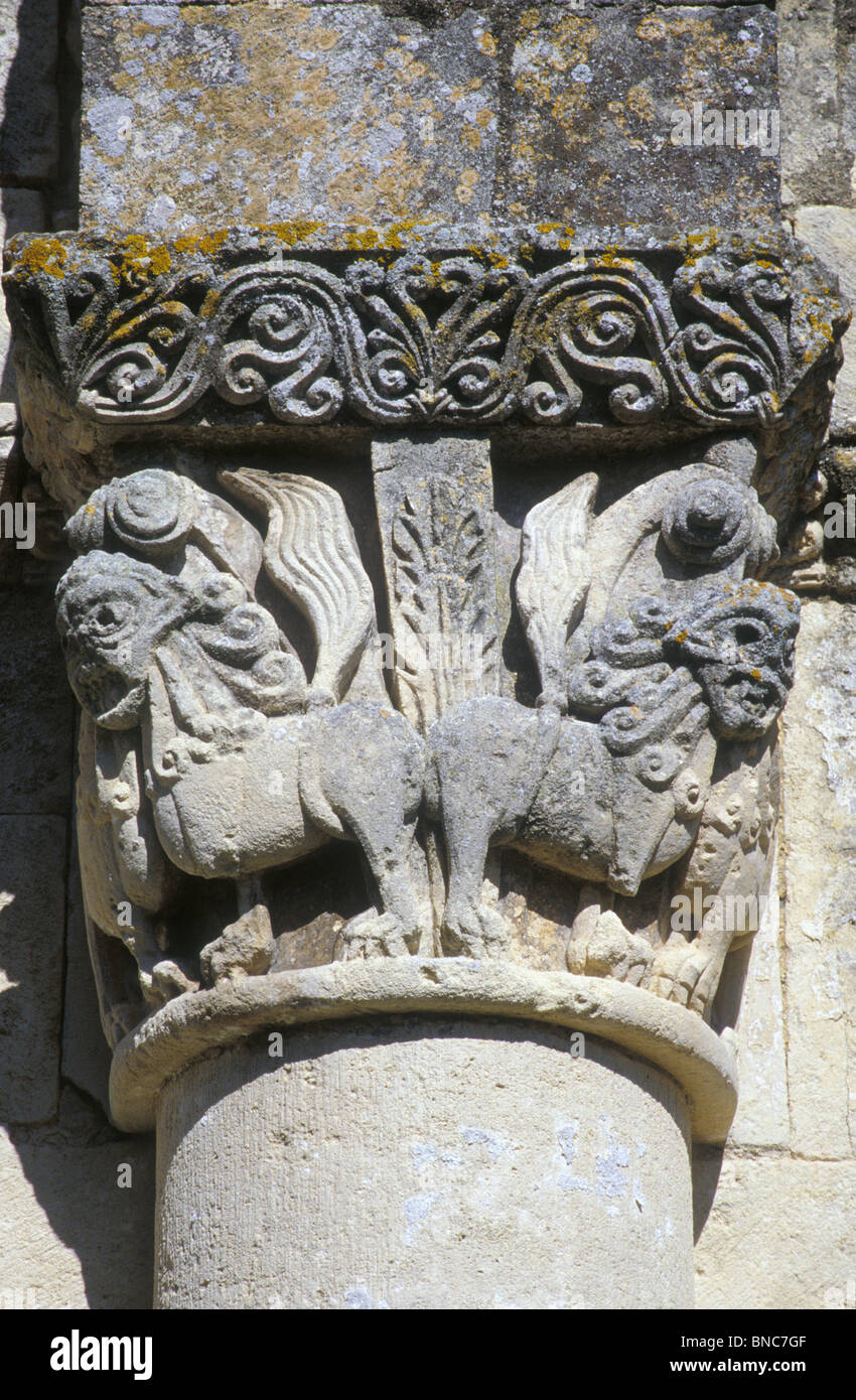CAPITAL, ABBEY LA SAUVEMAJEURE, RUIN, AQUITAINE, FRANCE Stock Photo