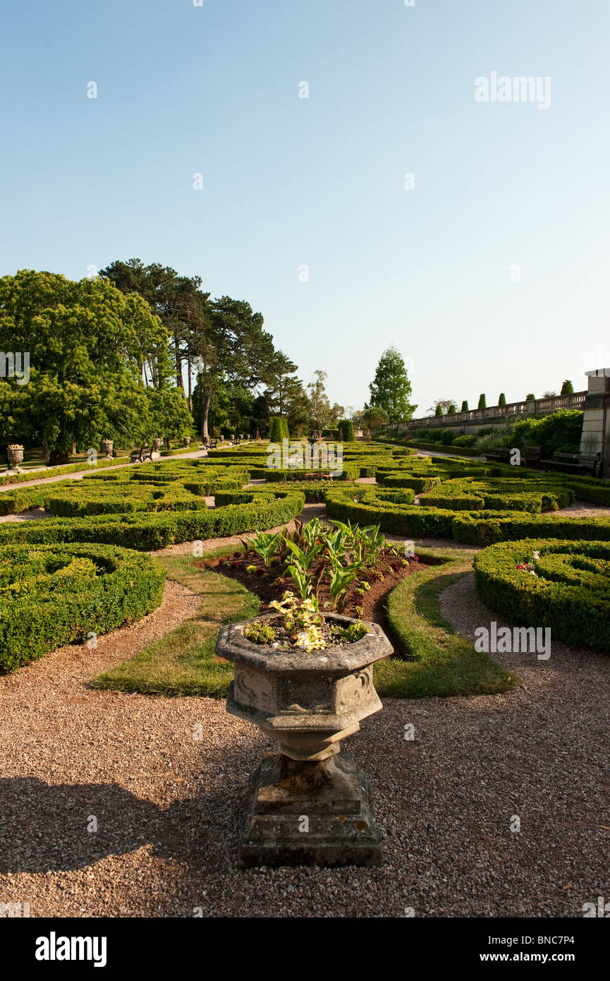 Gardens at Oldway Mansion in Paignton, Devon, owned by Torbay Council,  built by Isaac Singer, of Singer Sewing Machines Stock Photo