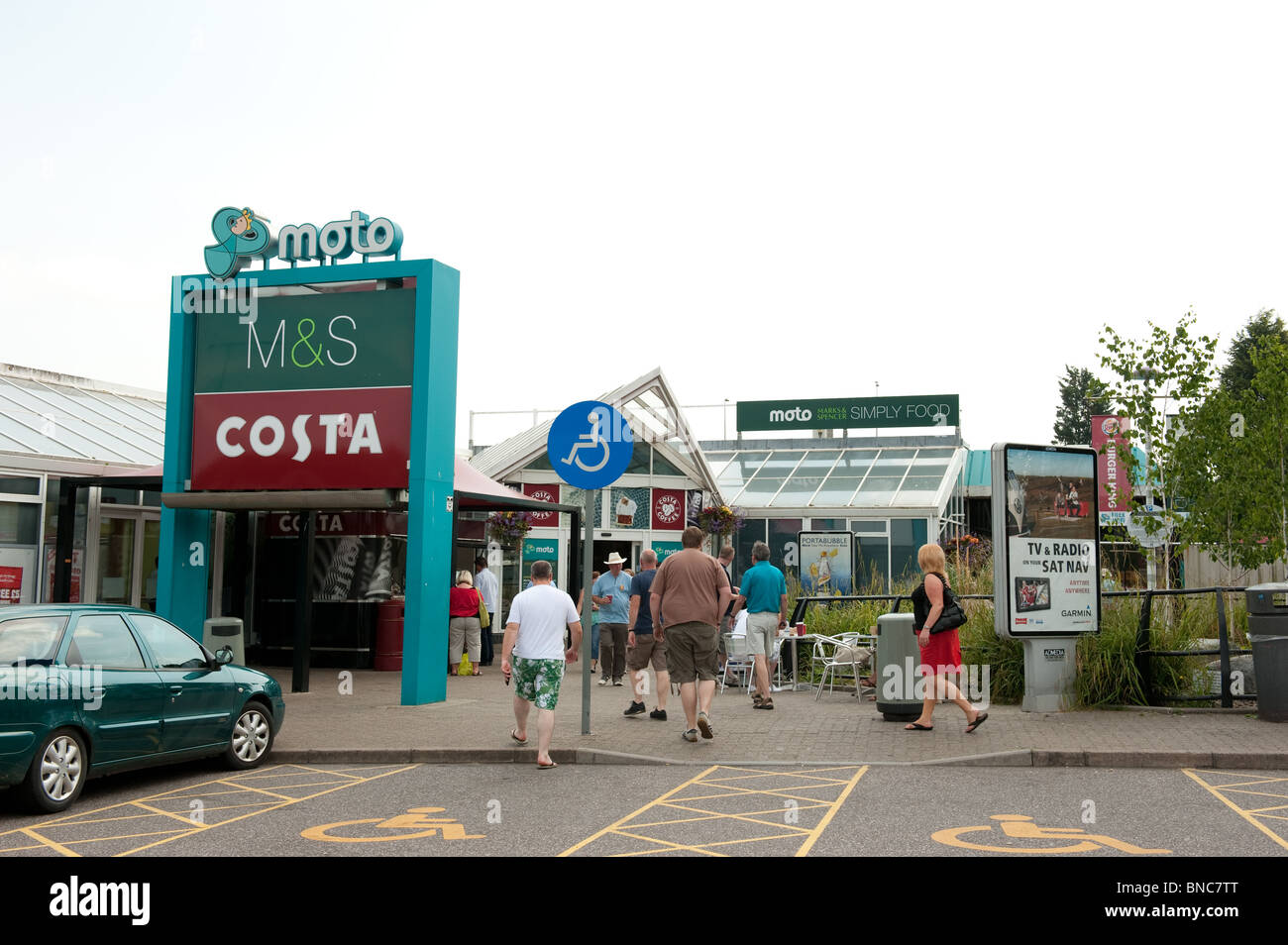 Moto service station, Sowton, Junction 30, M5 in Devon. Stock Photo