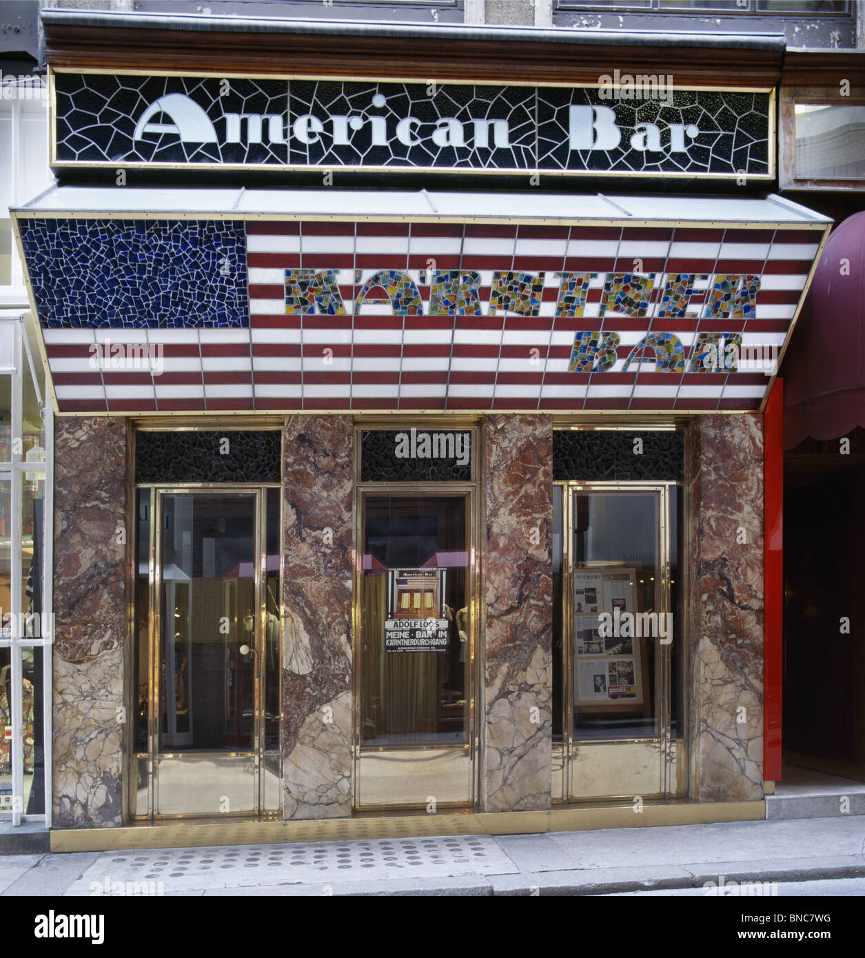 Adolf Loos Kartner or Kaerntner bar, Vienna, Austria. Now the American Bar. Vienna Secession. Stock Photo