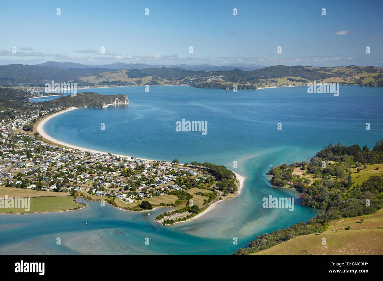 Cooks Beach, Coromandel Peninsula, North Island, New Zealand aerial