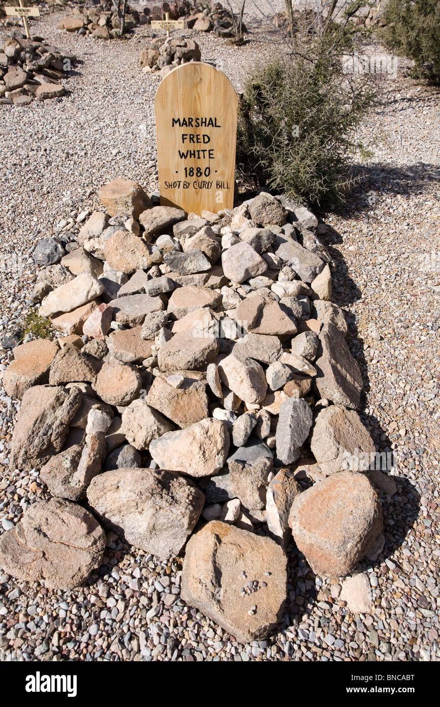 Grave of Marshal Fred White at Boothill Graveyard, Tombstone, Arizona
