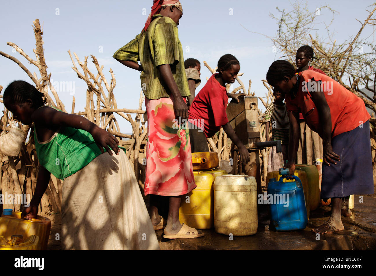 Water pump in a Tsemai village, Southern Ethiopia Stock Photo Alamy