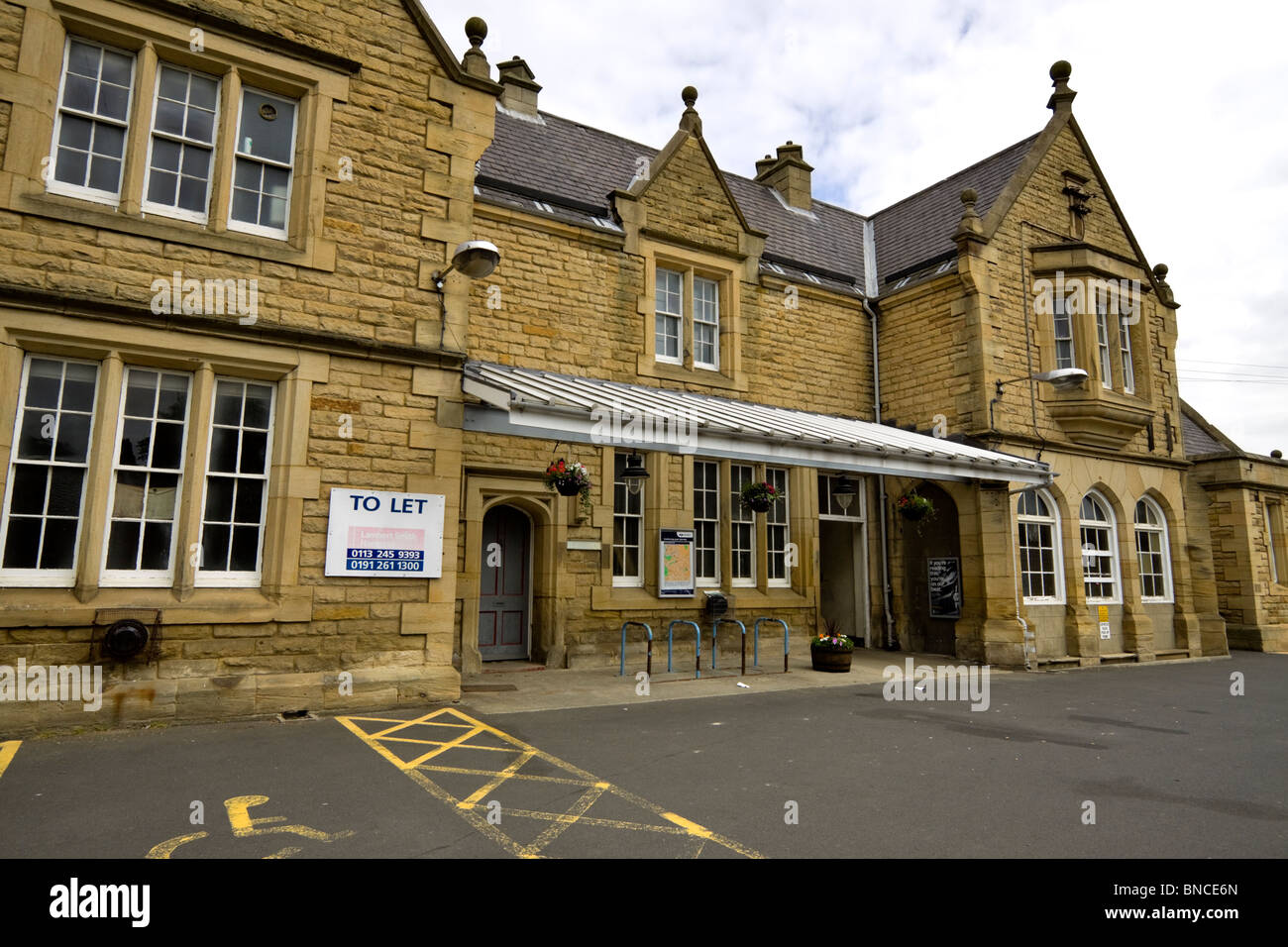 Morpeth Railway Station. Part of the station house building is