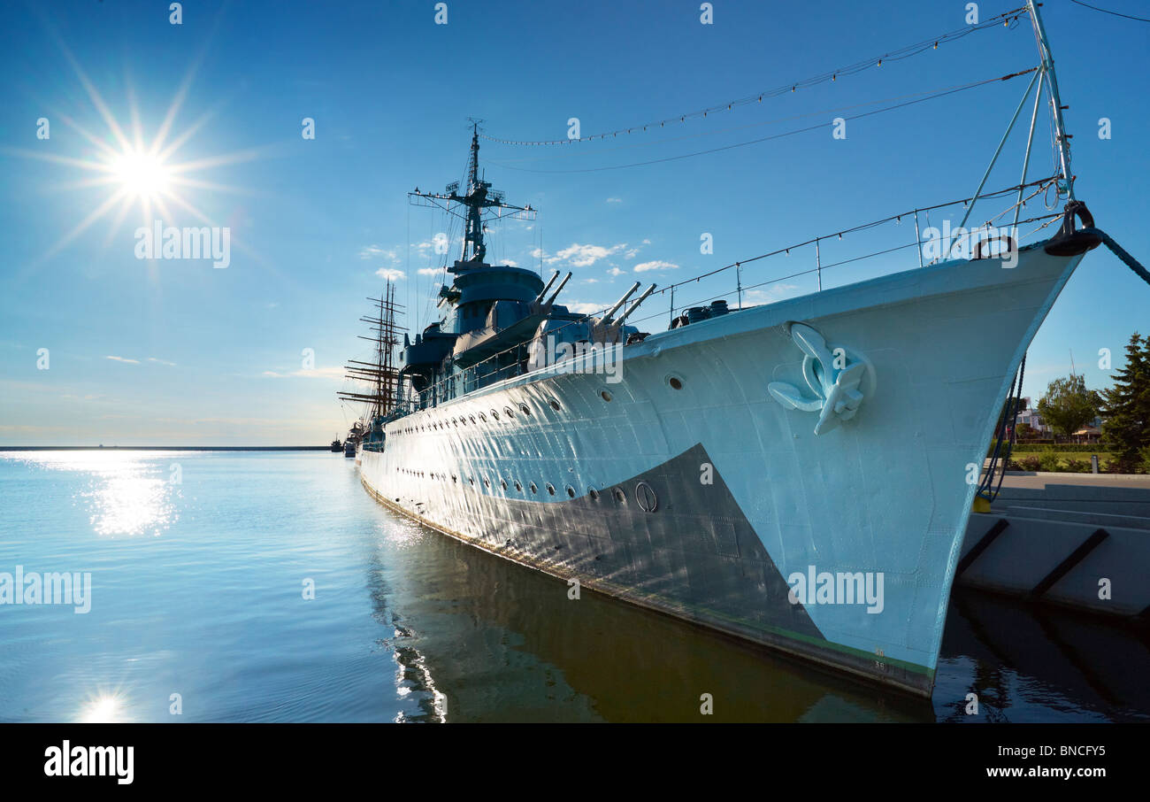 Battleship ORP Blyskawica - Museum Ship, Gdynia, Poland Stock Photo
