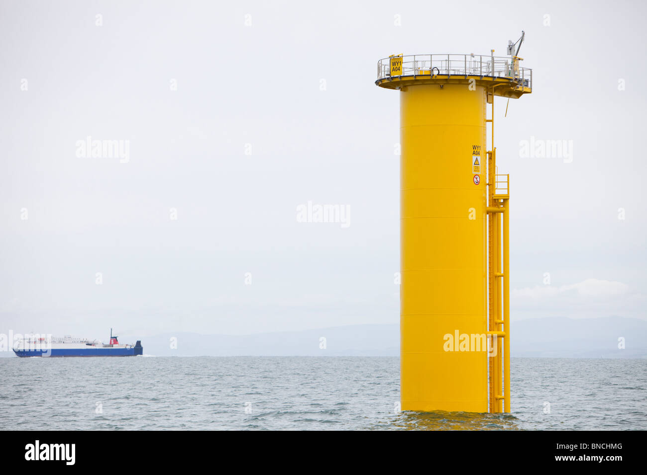 Dong Energy's construction of the new Walney off shore wind farm. Stock Photo