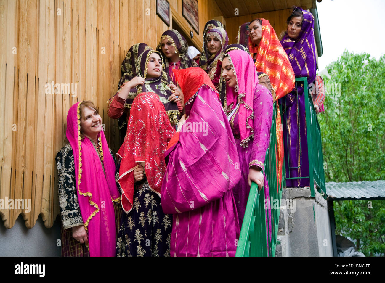 Bride and women in traditional wedding ceremony, Tercan erzincan Turkey Stock Photo