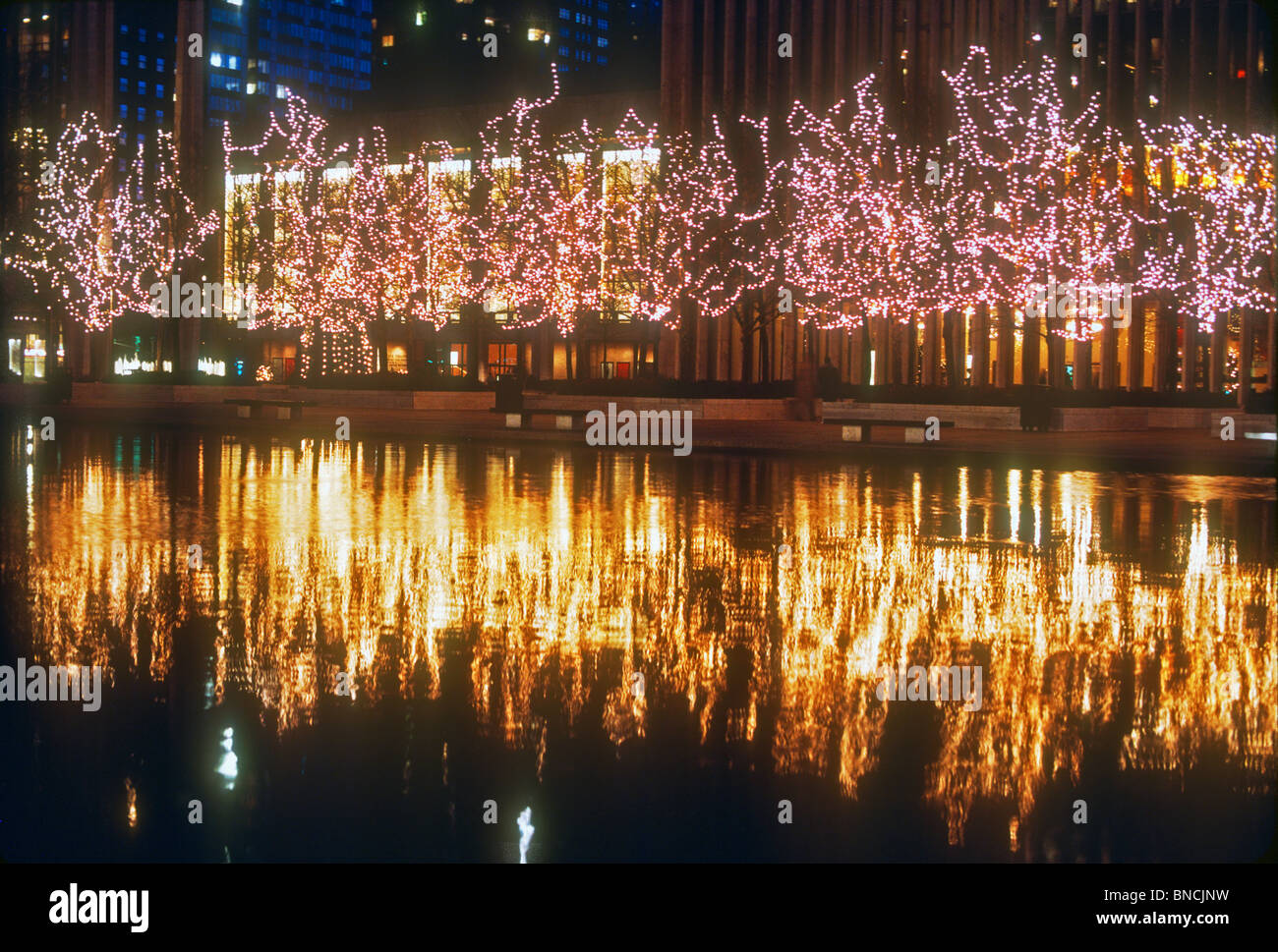 Lincoln Center holiday lights Stock Photo