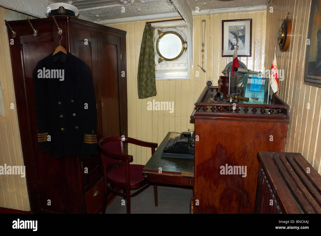 Sailing ship "Dar Pomorza", captain cabin Gdynia, Pomerania, Poland