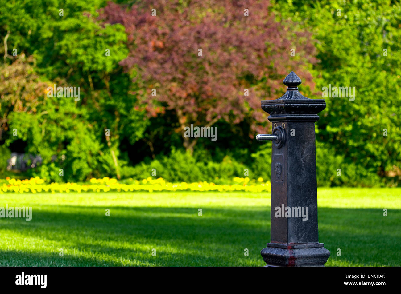 Dry fountain in the park, in Budapest, Margit-sziget Stock Photo