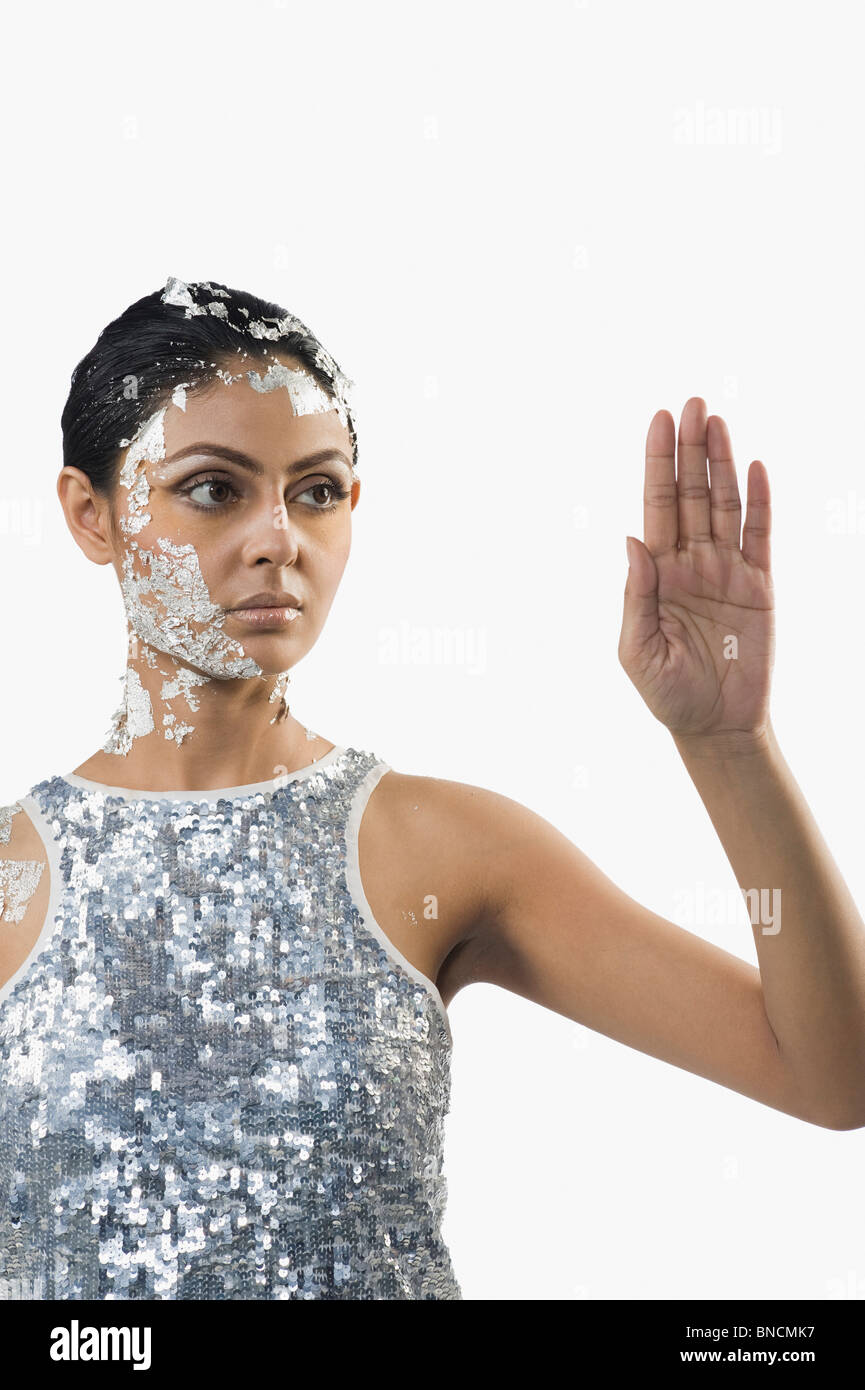 Woman using biometrics identification Stock Photo Alamy