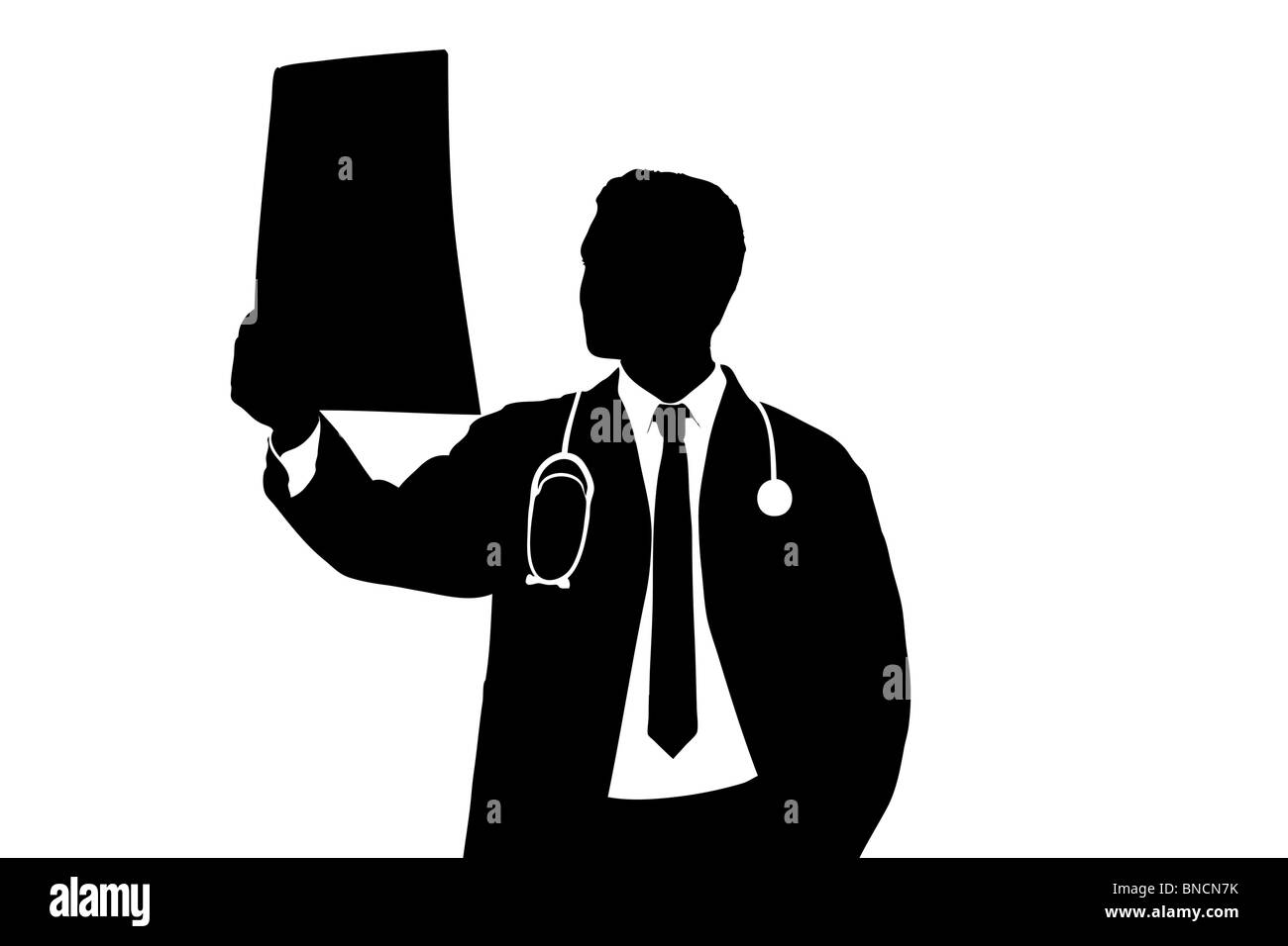 A silhouette of a medical doctor examining CT scan Stock Photo - Alamy