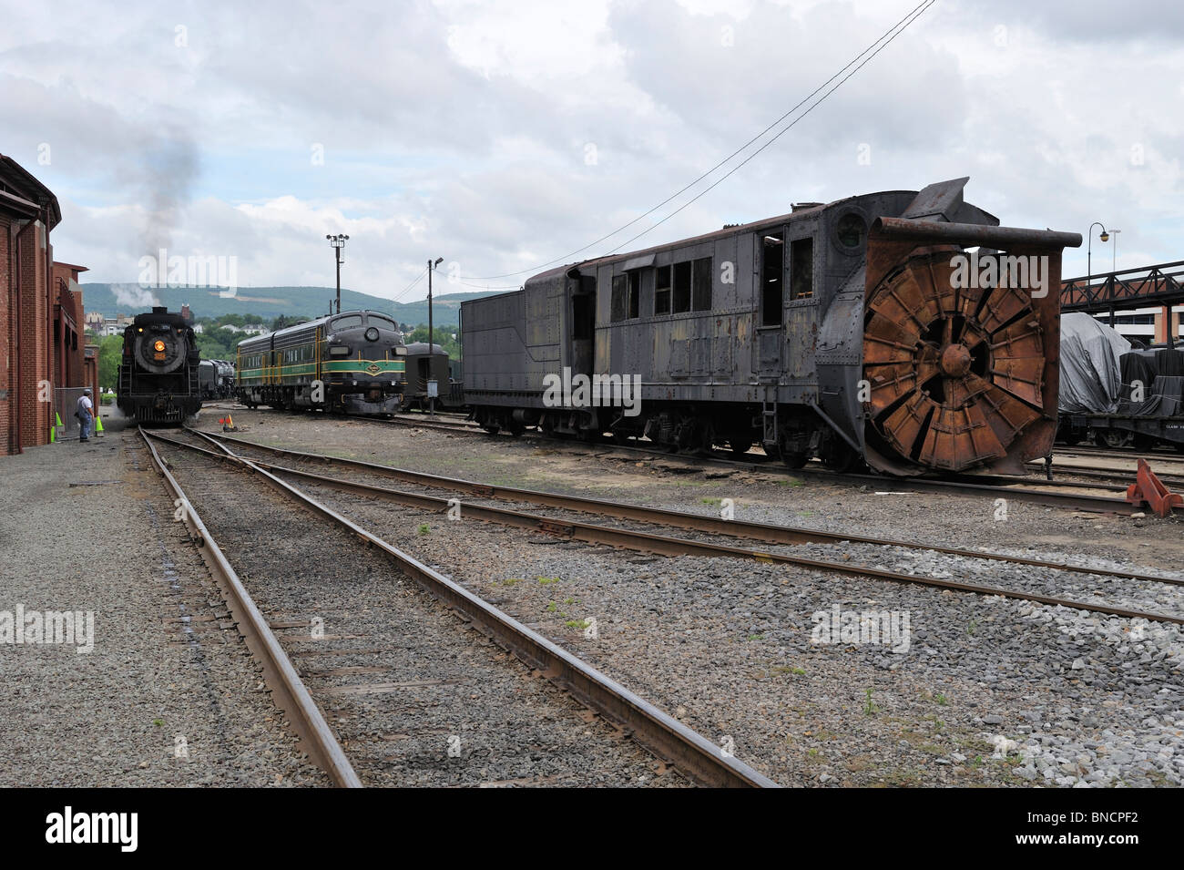 Canadian National #3254, Long Island Railroad Rotary Snow Plow #193, Steamtown National Historic Site, Scranton, PA 100710 35626 Stock Photo