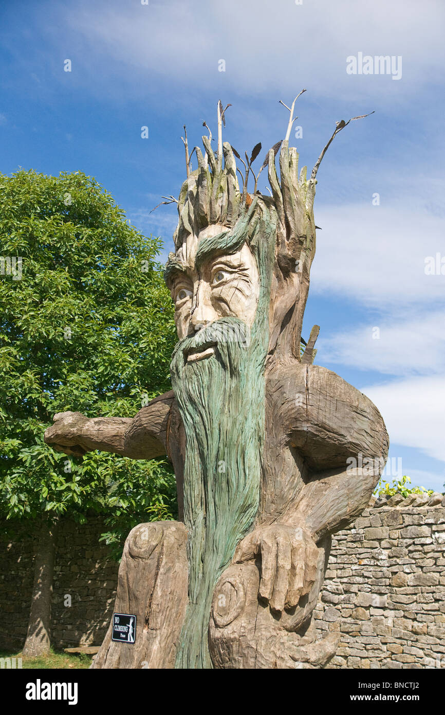 The Green Giant greets visitors at the entrance to The Forbidden Corner near Middleham, North Yorkshire. Stock Photo