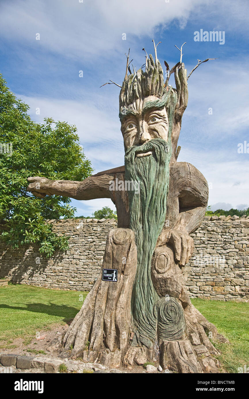 The Green Giant greets visitors at the entrance to The Forbidden Corner near Middleham, North Yorkshire. Stock Photo