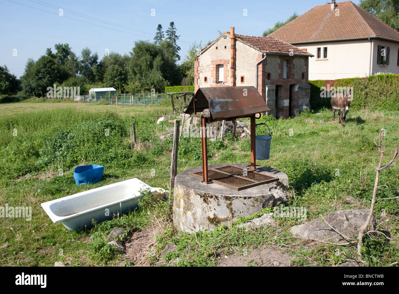 Farm well in the Auvergne, France. Stock Photo