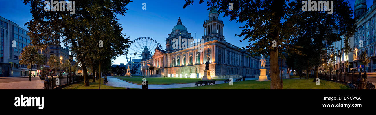 Dawn Belfast City Hall Northern Ireland Stock Photo