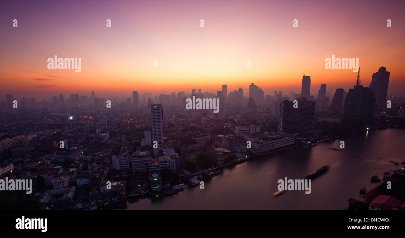 Twilight of Bangkok Skyline, Thailand Stock Photo - Alamy
