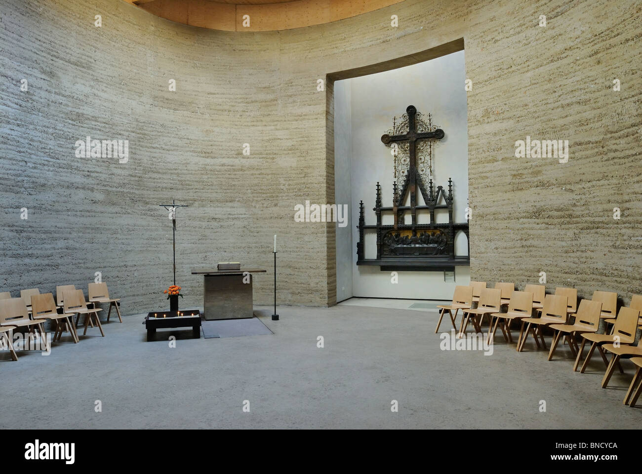 Reconciliation Church, Chapel of Reconciliation, Berlin Wall, Bernauer Strasse, Mitte district, Berlin, Germany, Europe Stock Photo