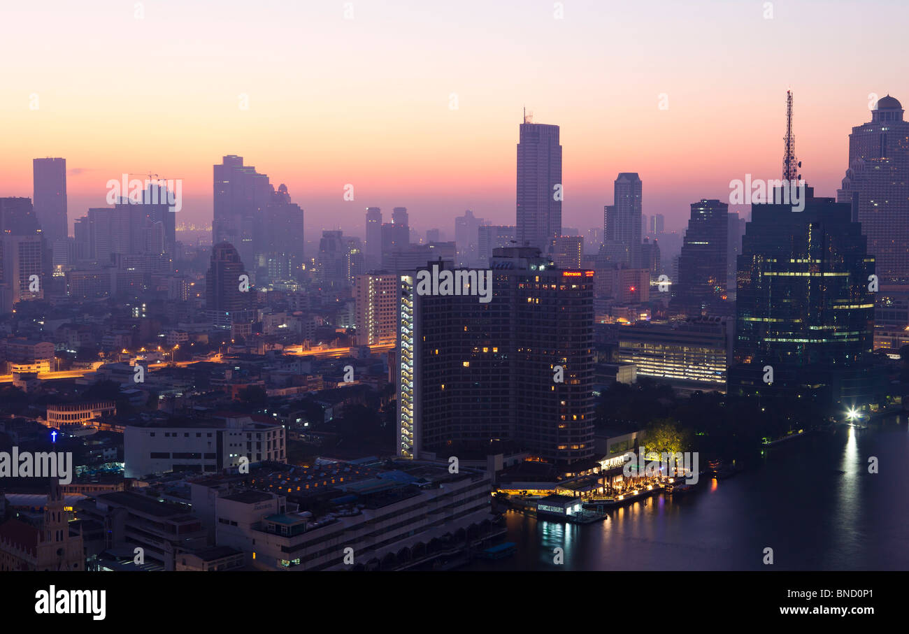 Twilight of Bangkok Skyline, Thailand Stock Photo - Alamy